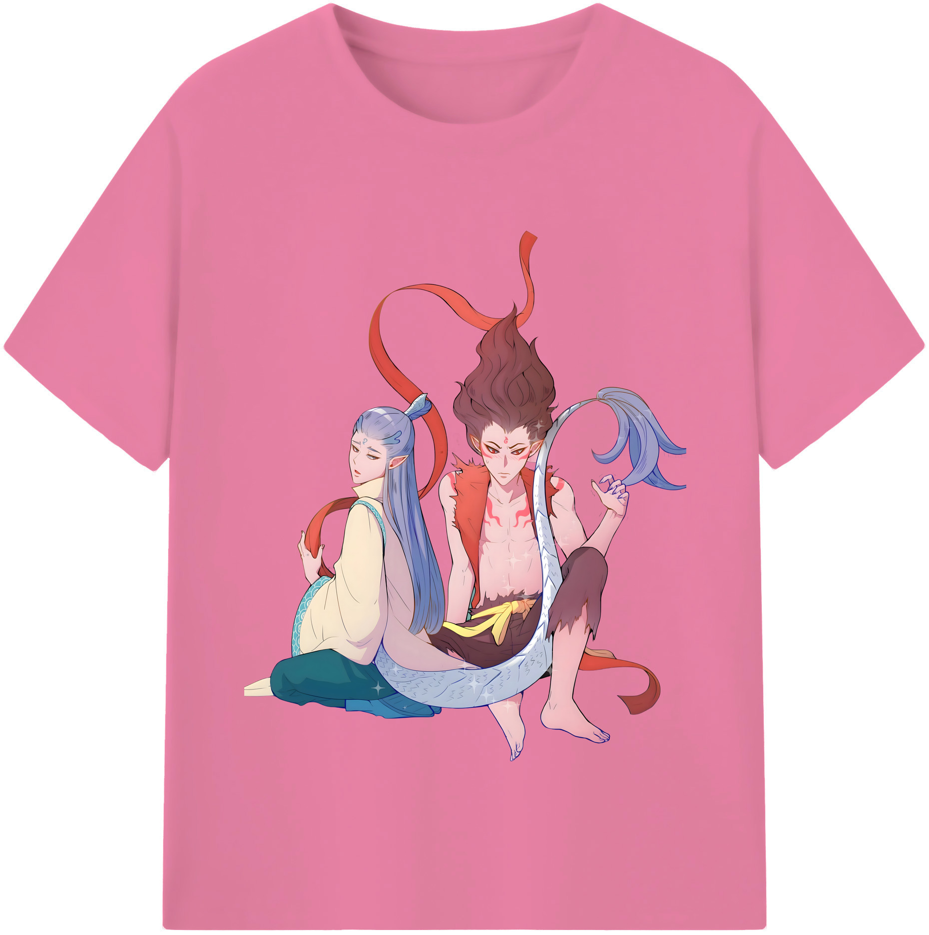 （画像用） Ne Zha 2 ナタ 魔童の大暴れ 綿100％半袖Tシャツ（フロントプリント）